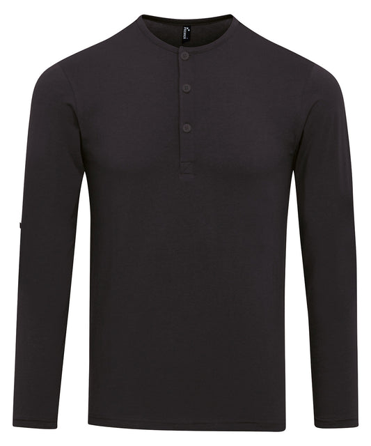 Personalised T-Shirts - Black Premier Long John roll-sleeve tee