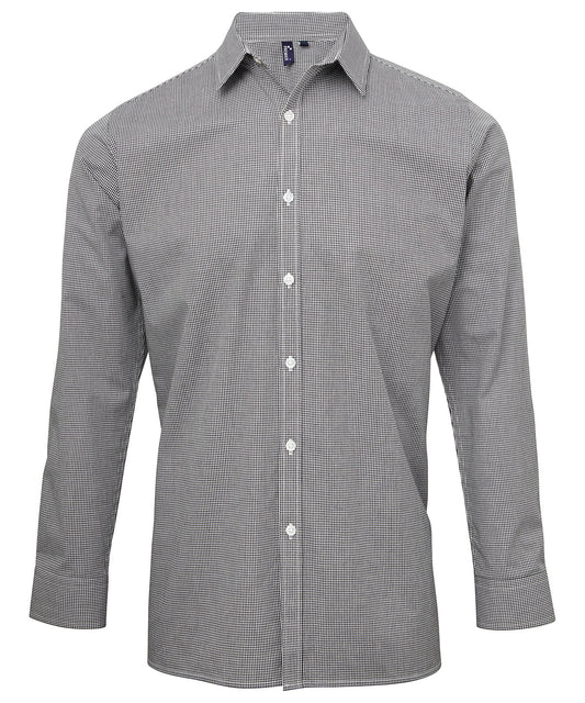 Personalised Shirts - Check Premier Microcheck (Gingham) long sleeve cotton shirt