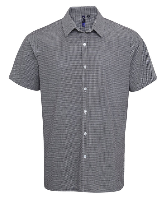 Personalised Shirts - Check Premier Microcheck (Gingham) short sleeve cotton shirt