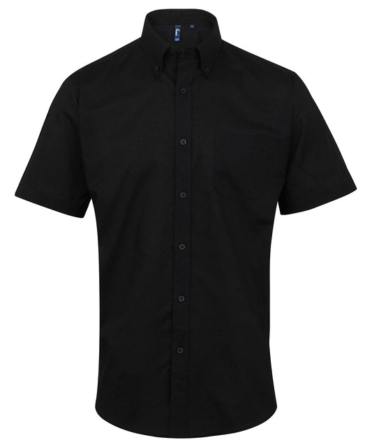 Personalised Shirts - Black Premier Signature Oxford short sleeve shirt