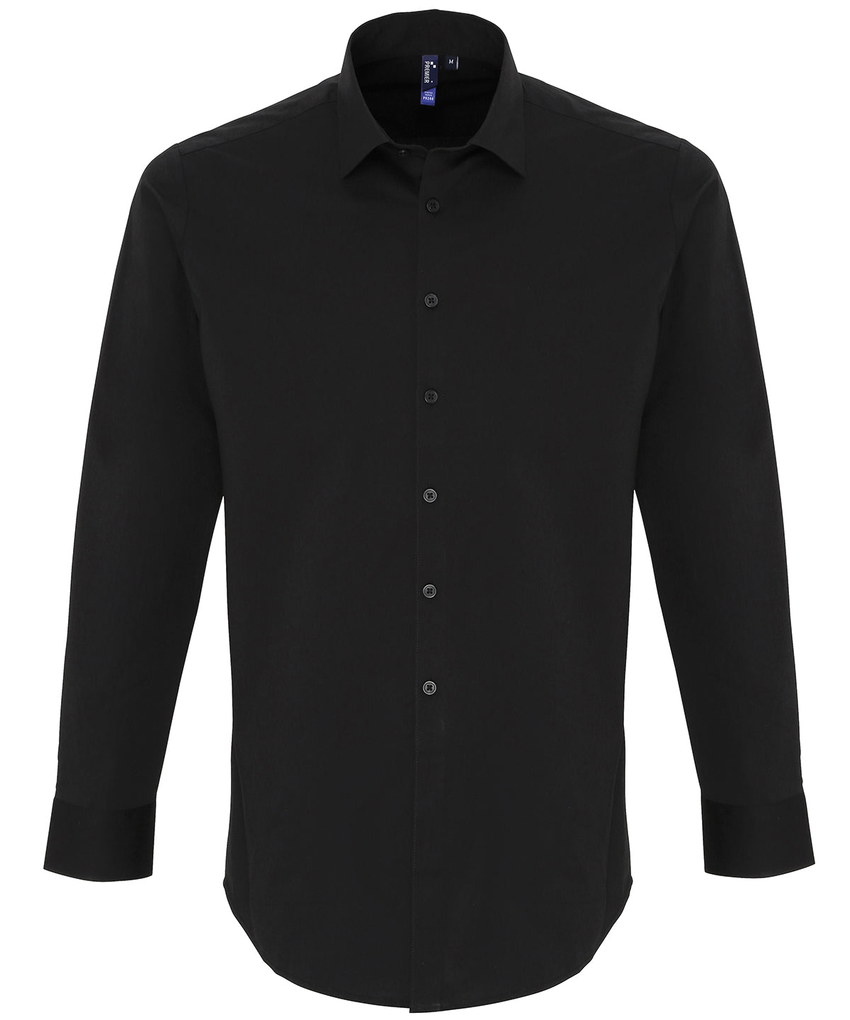 Personalised Shirts - Black Premier Stretch fit cotton poplin long sleeve shirt