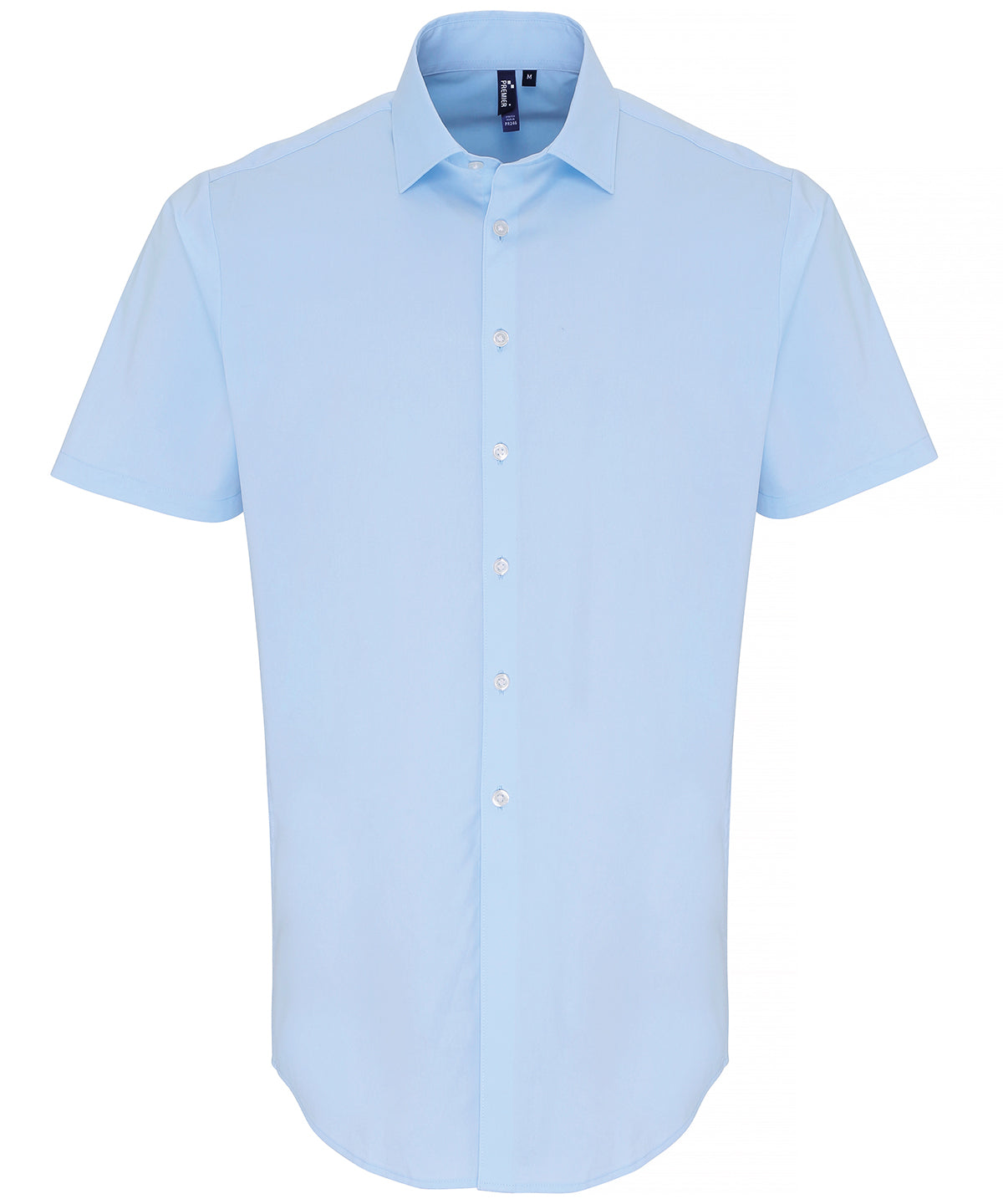 Personalised Shirts - Black Premier Stretch fit cotton poplin short sleeve shirt