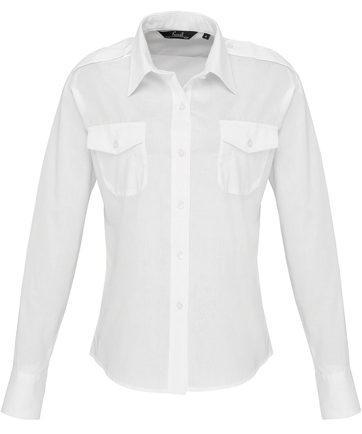 Personalised Shirts - White Premier Women's long sleeve pilot shirt