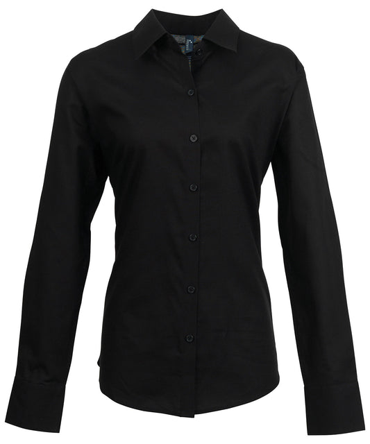 Personalised Shirts - Black Premier Women's signature Oxford long sleeve shirt