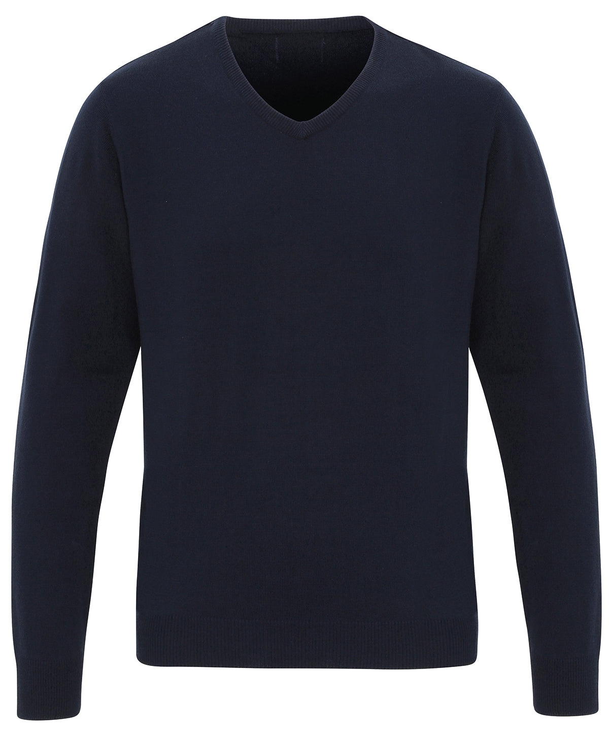 Personalised Knitted Jumpers - Black Premier 'Essential' acrylic v-neck sweater
