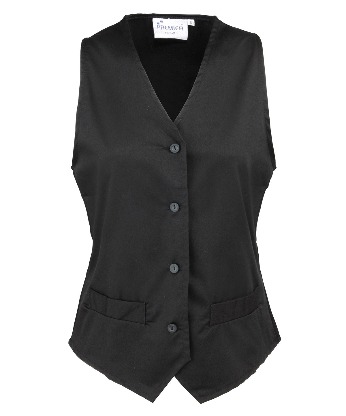 Personalised Waistcoats - Black Premier Women's hospitality waistcoat