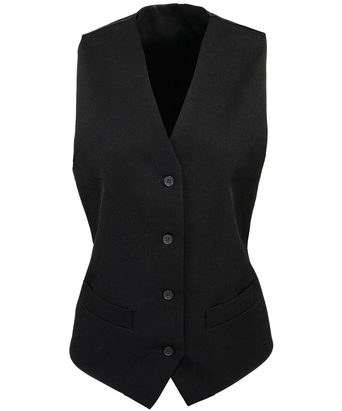Personalised Waistcoats - Black Premier Women's lined polyester waistcoat