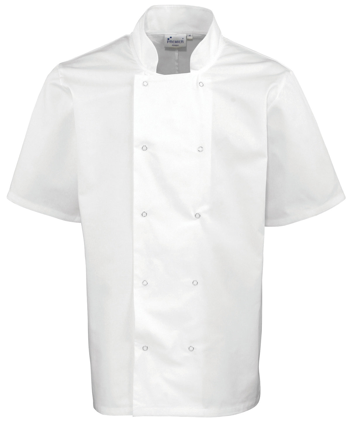 Personalised Chef Jackets - Black Premier Studded front short sleeve chef's jacket