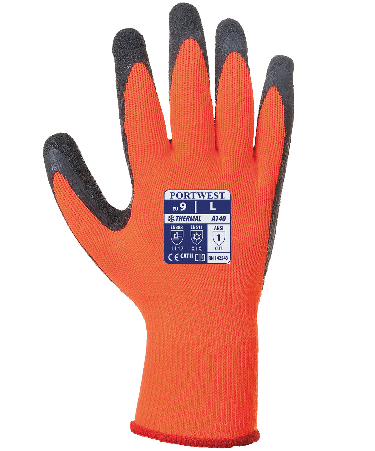 Personalised Gloves - Mid Orange Portwest Thermal grip glove (A140)