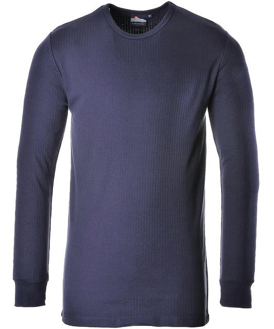 Personalised Thermal Tops - Navy Portwest Thermal t-shirt long sleeved (B123)