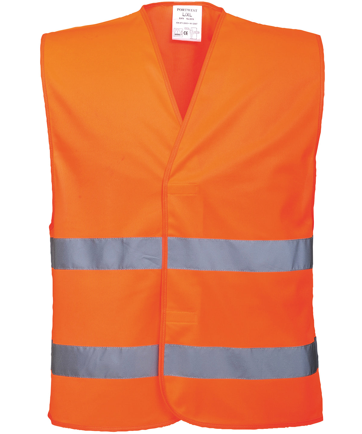 Personalised Safety Vests - Mid Orange Portwest Hi-vis two-band vest (C474)