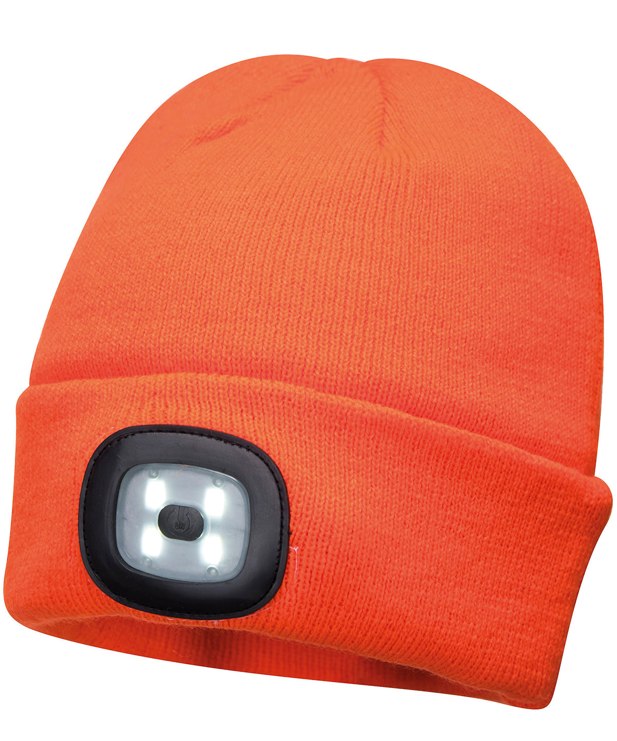 Personalised Hats - Mid Orange Portwest Beanie LED headlight USB rechargeable (B029)