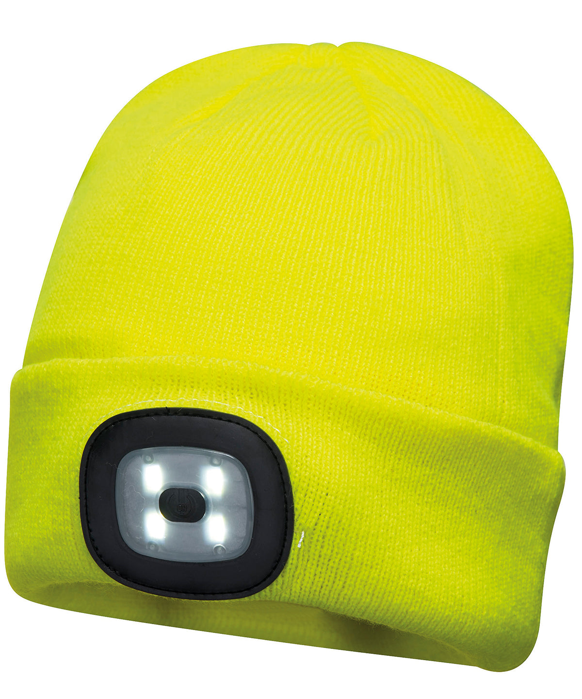 Personalised Hats - Light Yellow Portwest Beanie LED headlight USB rechargeable (B029)