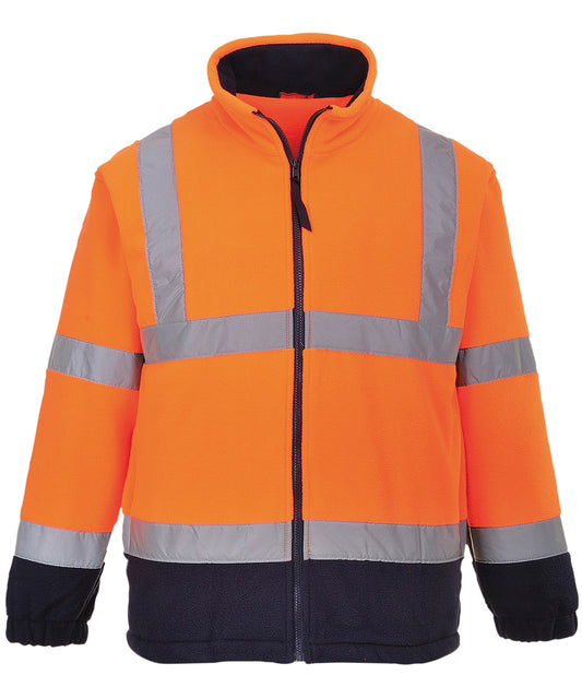 Personalised Jackets - Mid Orange Portwest Hi-vis mesh-lined fleece (F300)