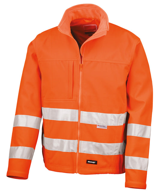 Personalised Jackets - Neon Orange Result Safeguard High-viz softshell jacket