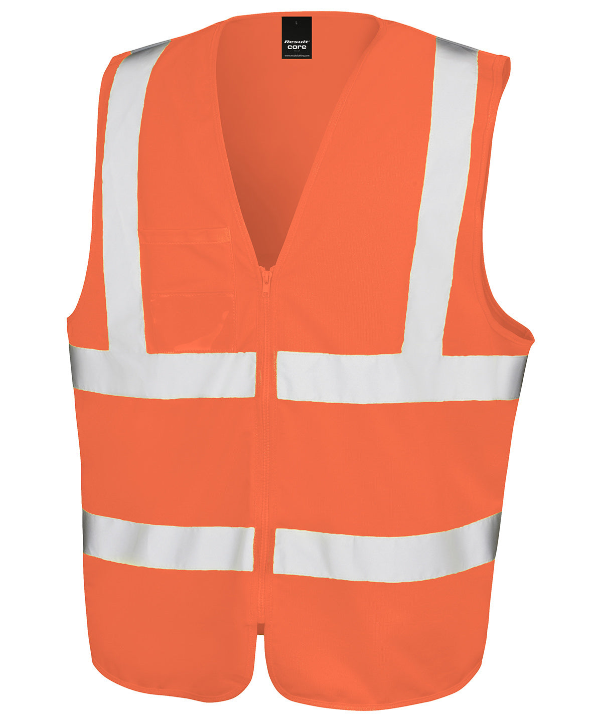 Personalised Safety Vests - Mid Orange Result Core Core zip ID safety tabard