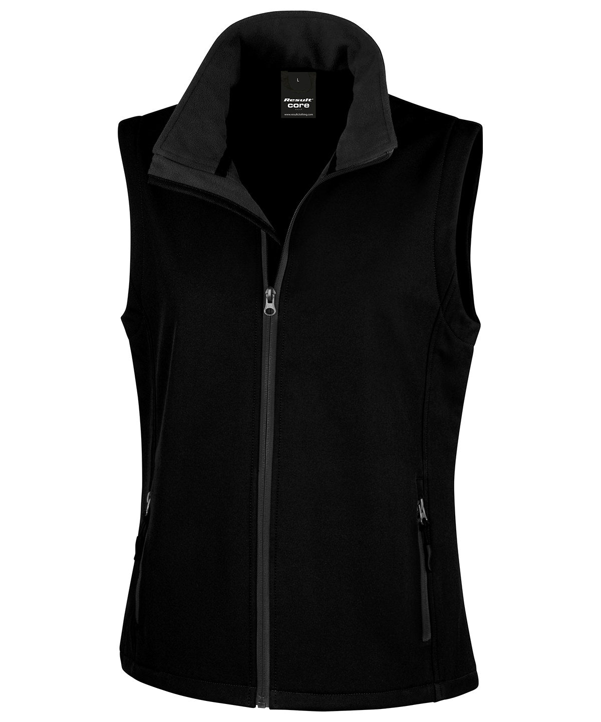 Personalised Body Warmers - Black Result Core Women's printable softshell bodywarmer
