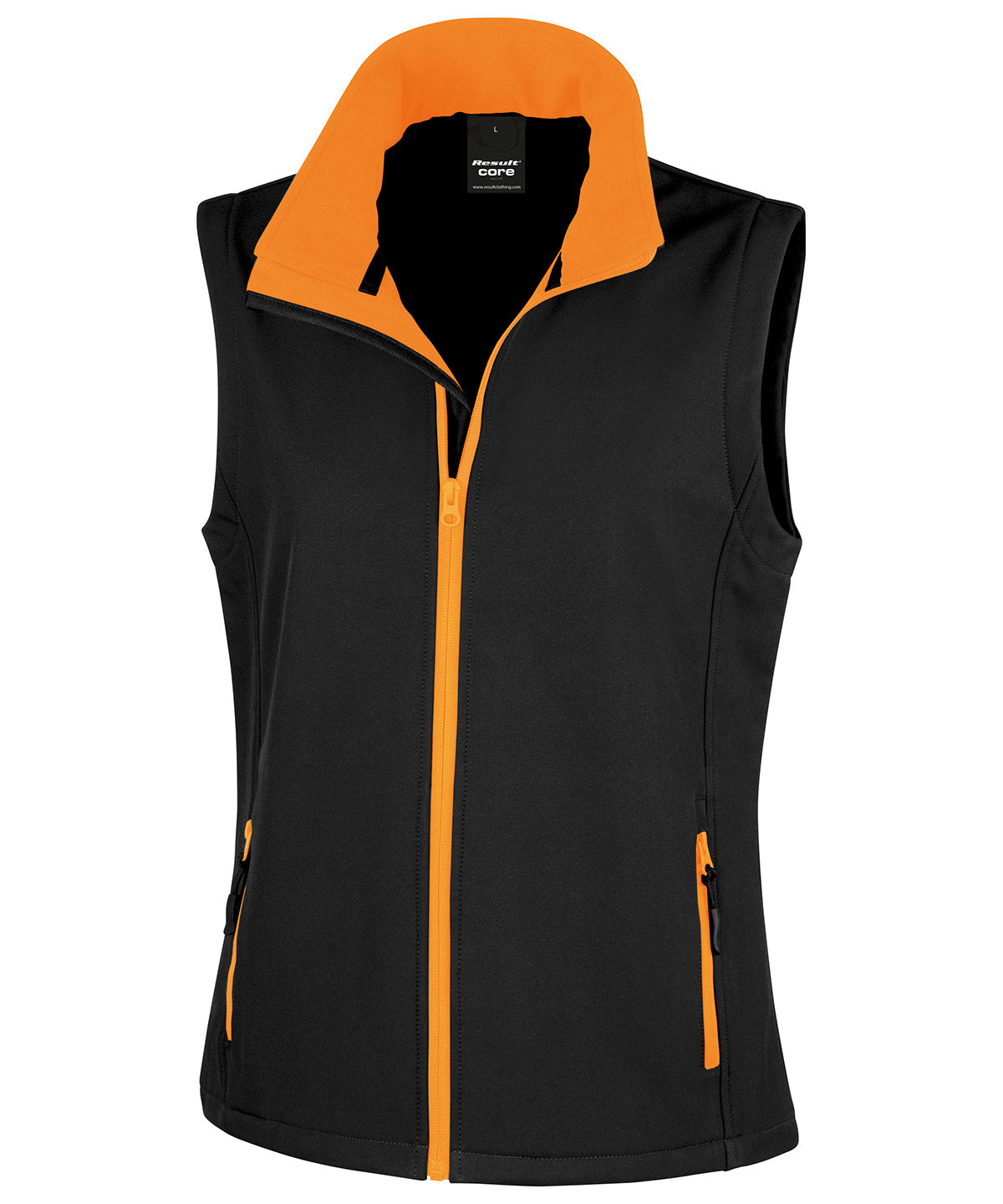 Personalised Body Warmers - Black Result Core Women's printable softshell bodywarmer