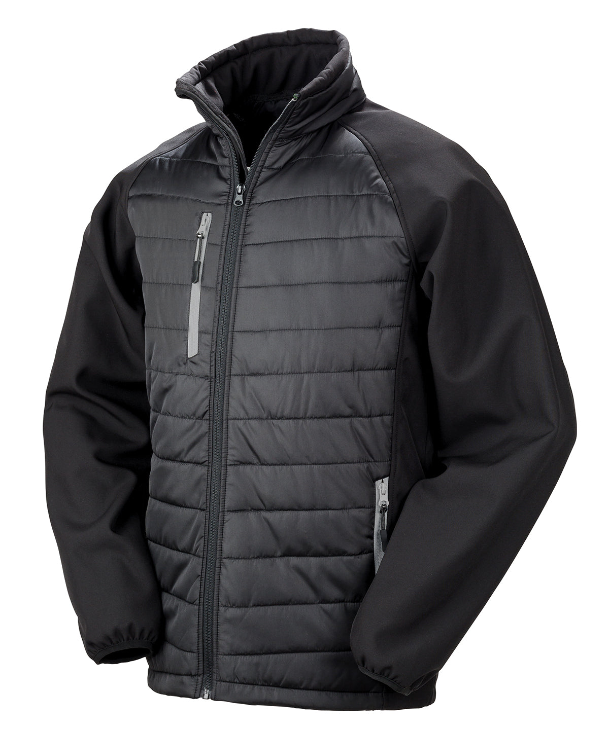 Personalised Jackets - Black Result Genuine Recycled Compass padded softshell jacket