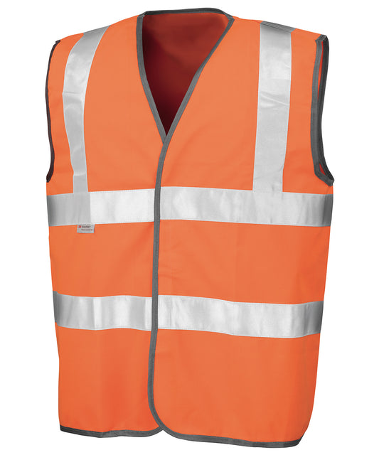 Personalised Safety Vests - Neon Orange Result Safeguard Safety high-viz vest