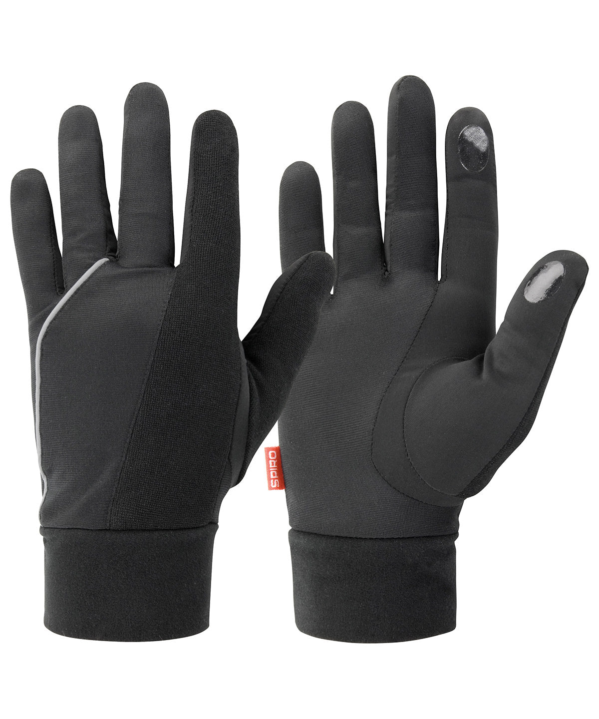 Personalised Gloves - Black Spiro Elite running gloves