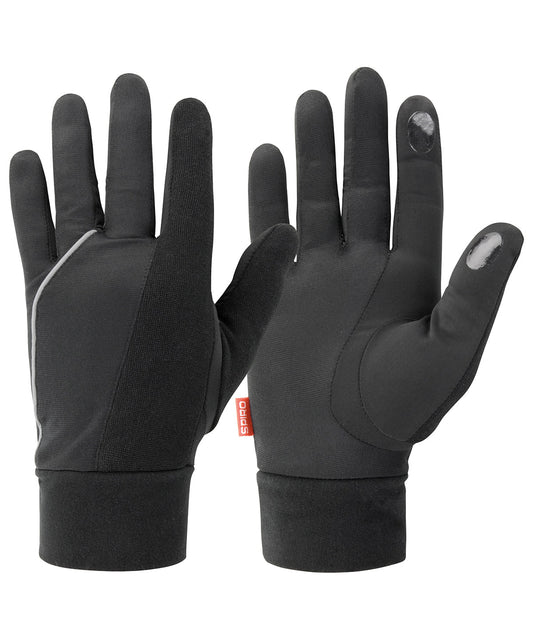 Personalised Gloves - Black Spiro Elite running gloves