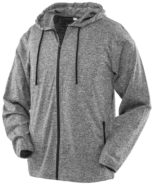 Personalised Jackets - Heather Grey Spiro Hooded tee jacket