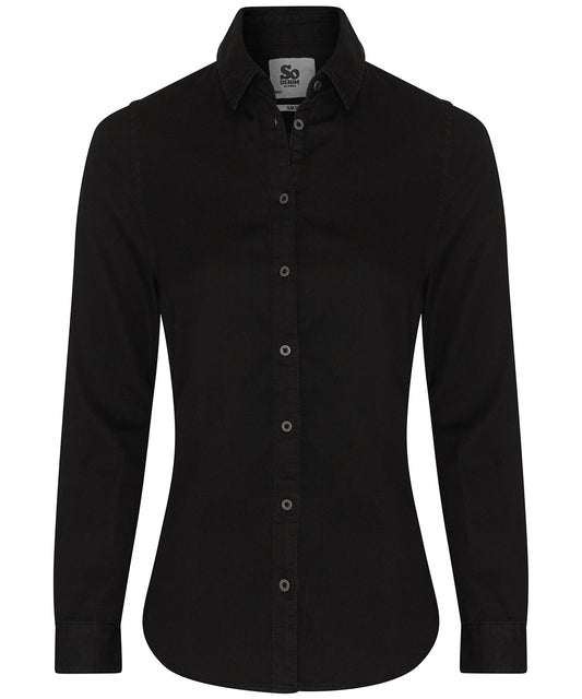 Personalised Shirts - Black AWDis So Denim Women's Lucy denim shirt
