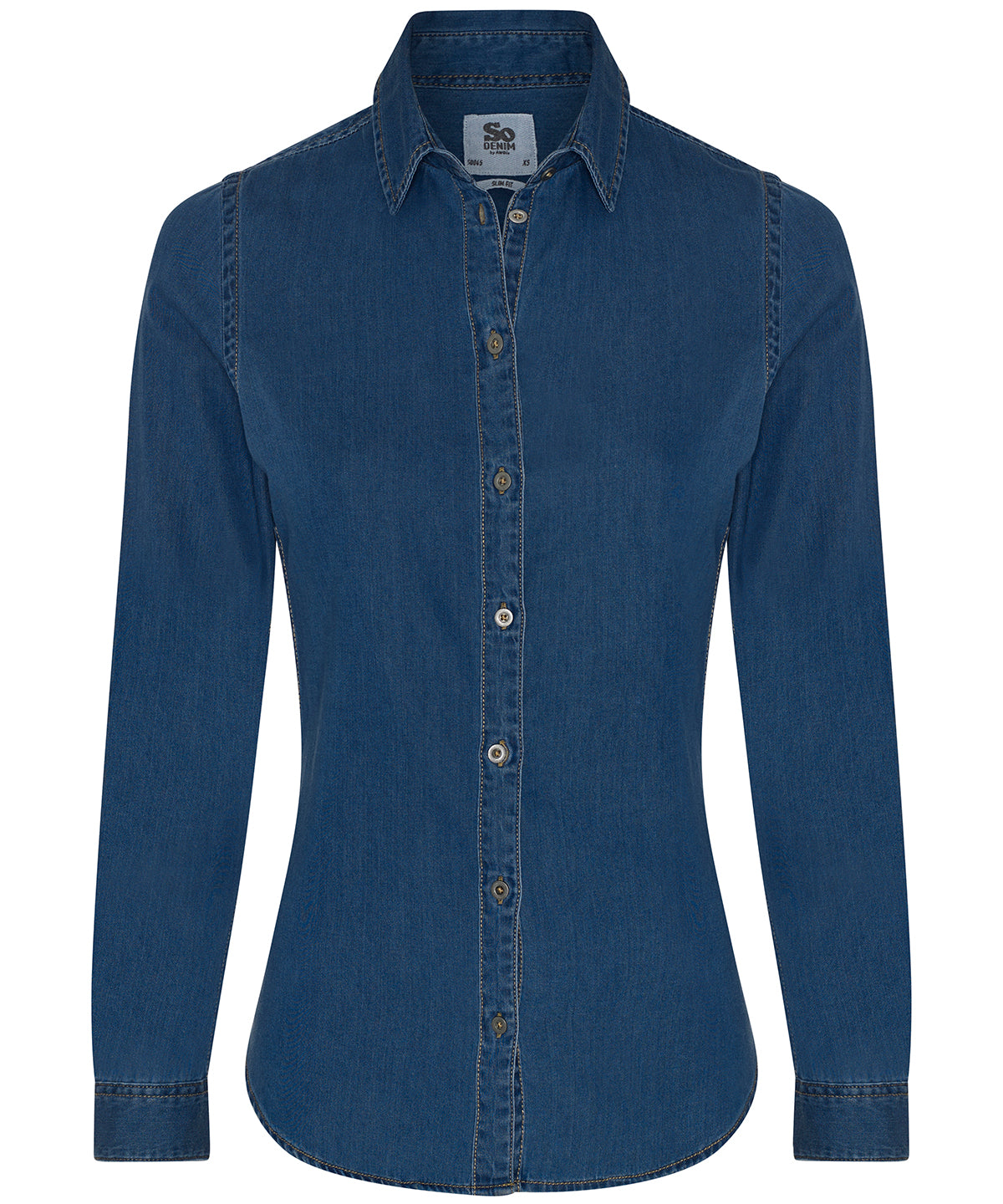Personalised Shirts - Black AWDis So Denim Women's Lucy denim shirt