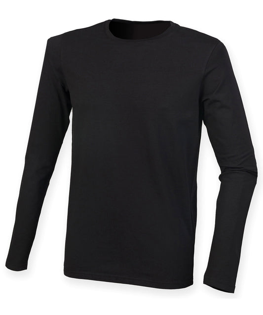 Personalised T-Shirts - Black SF Feel good long sleeved stretch t-shirt