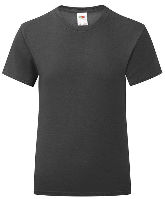 Personalised T-Shirts - Black Fruit of the Loom Girls iconic T