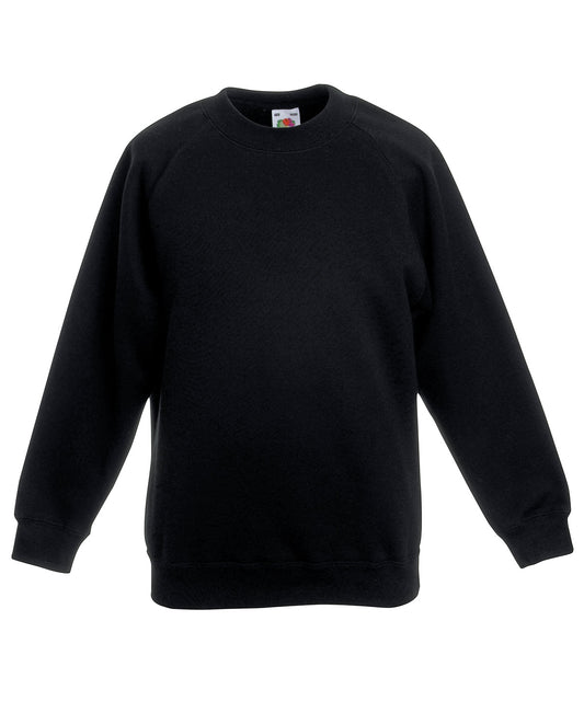 Personalised Sweatshirts - Black Fruit of the Loom Kids classic raglan sweatshirt