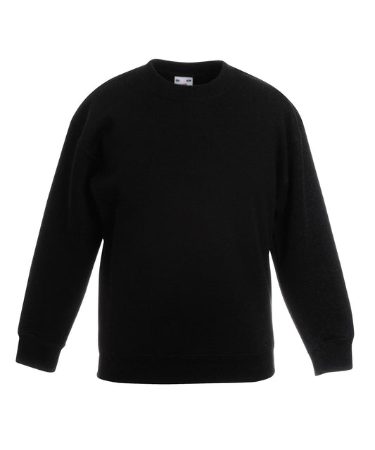 Personalised Sweatshirts - Black Fruit of the Loom Kids premium set-in sweatshirt
