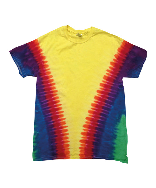 Personalised T-Shirts - Tie-Dye Colortone Kids rainbow vee T
