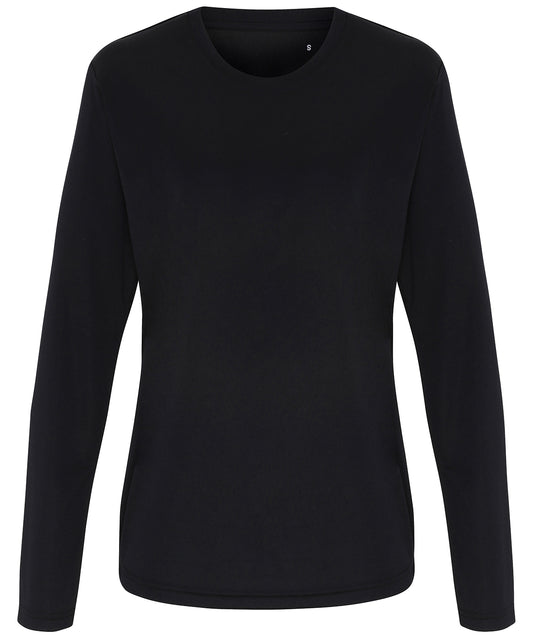 Personalised T-Shirts - Black TriDri® Women's TriDri® long sleeve performance t-shirt