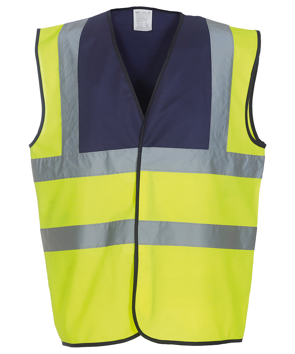 Personalised Safety Vests - Black Yoko Hi-vis 2-band-and-braces waistcoat (HVW100)