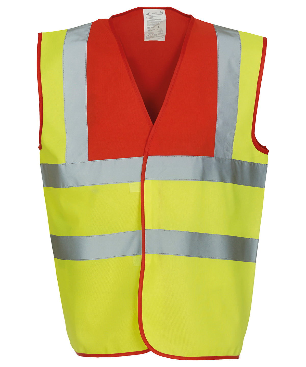 Personalised Safety Vests - Mid Red Yoko Hi-vis 2-band-and-braces waistcoat (HVW100)