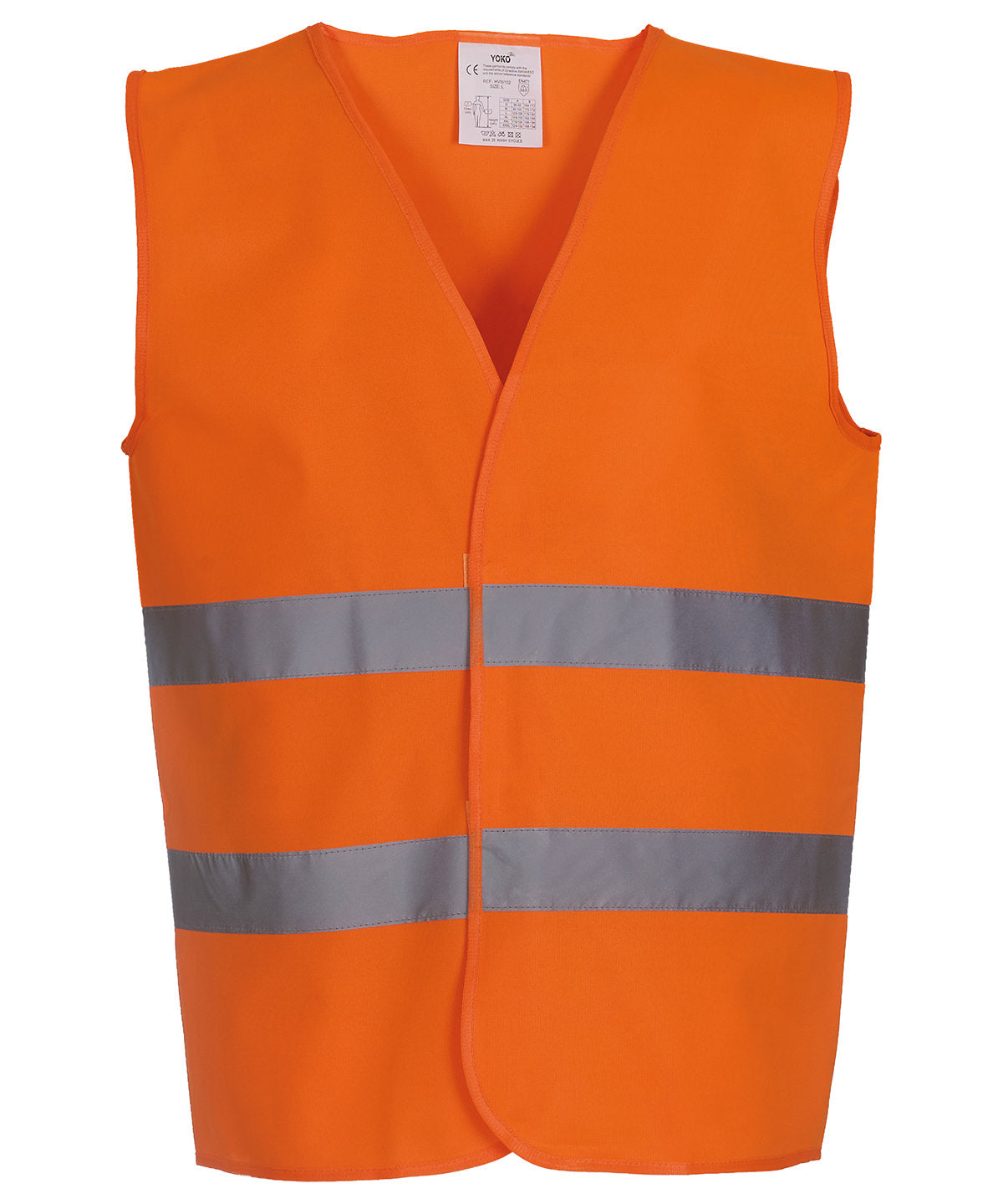 Personalised Safety Vests - Mid Orange Yoko Hi-vis 2-band waistcoat (HVW102)