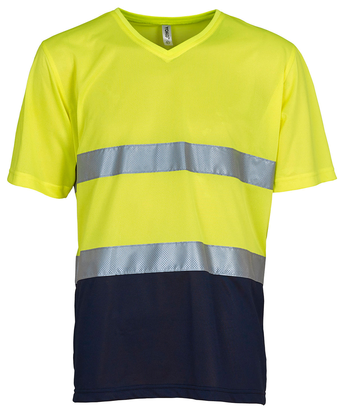Personalised T-Shirts - Black Yoko Hi-vis top cool super light v-neck t-shirt (HVJ910)