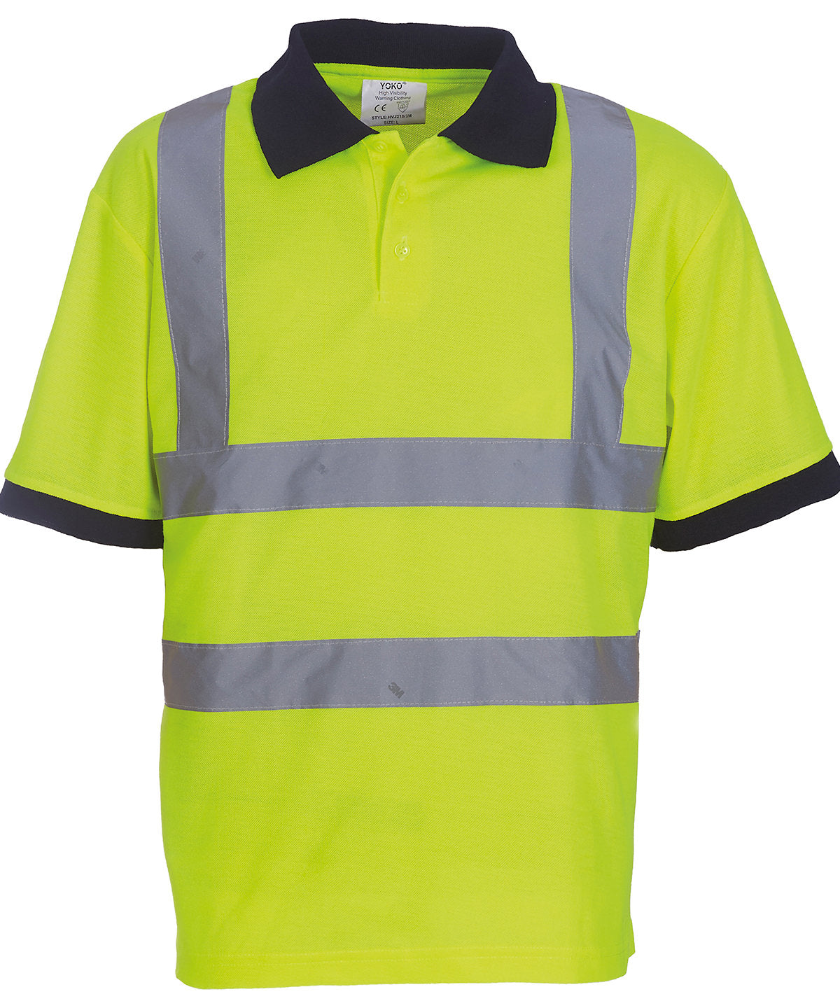 Personalised Polo Shirts - Black Yoko Hi-vis short sleeve polo (HVJ210)