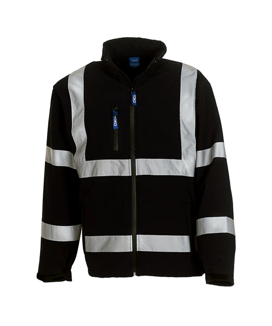 Personalised Jackets - Black Yoko Hi-vis softshell jacket (HVK09)