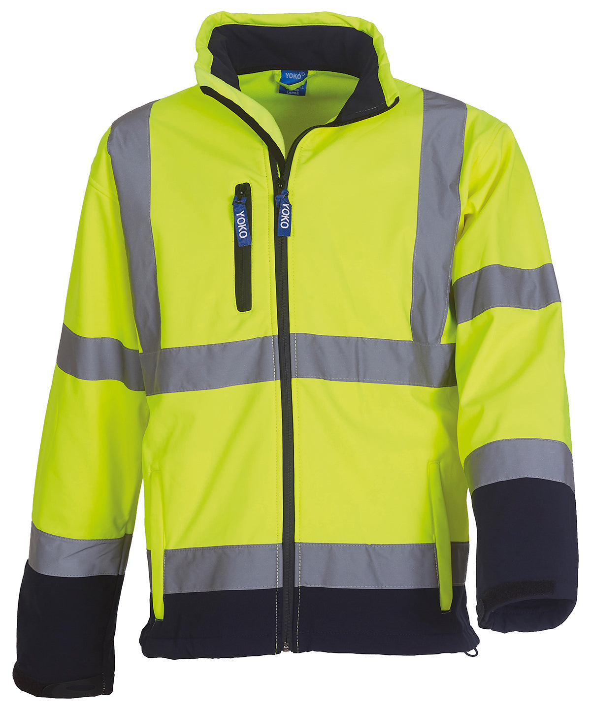 Personalised Jackets - Black Yoko Hi-vis softshell jacket (HVK09)
