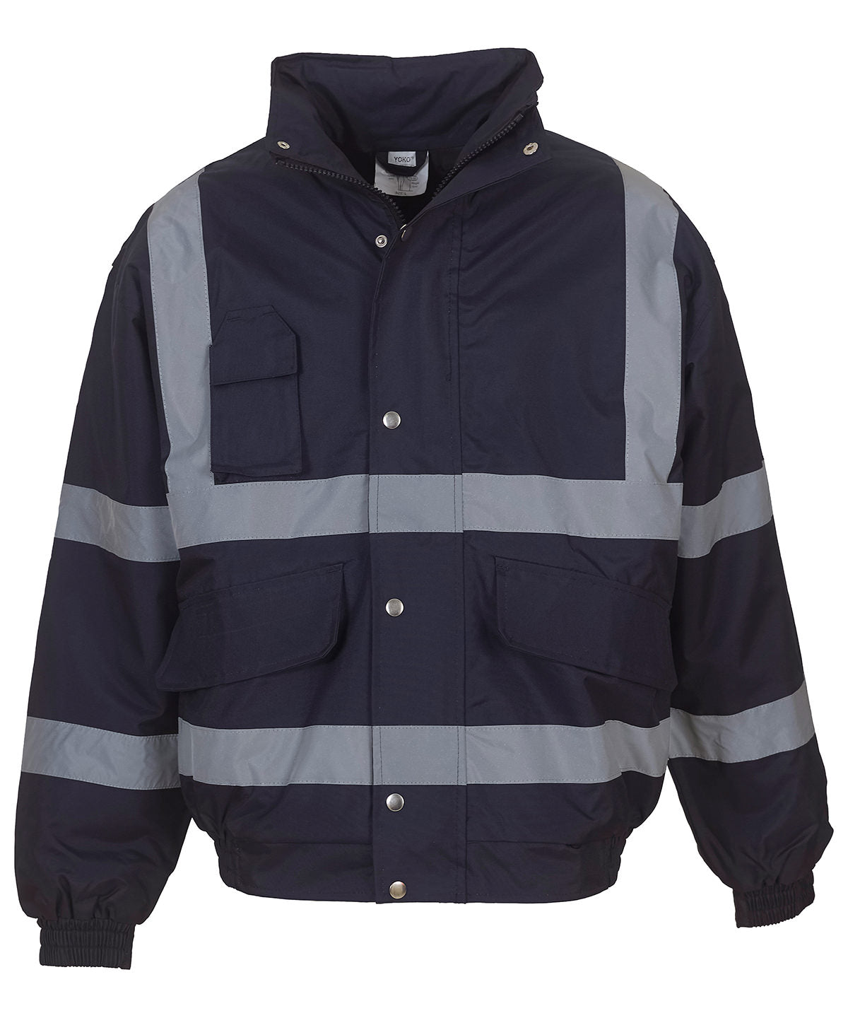 Personalised Jackets - Black Yoko Hi-vis classic bomber jacket (HVP211)