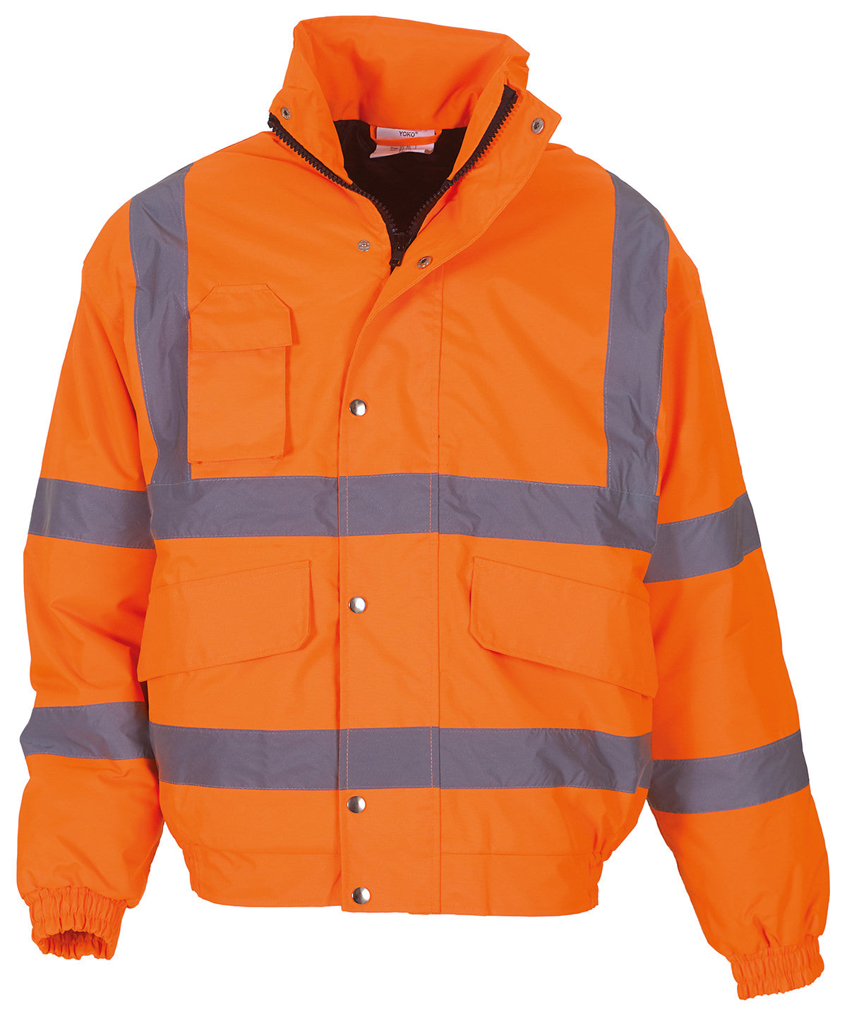 Personalised Jackets - Black Yoko Hi-vis classic bomber jacket (HVP211)