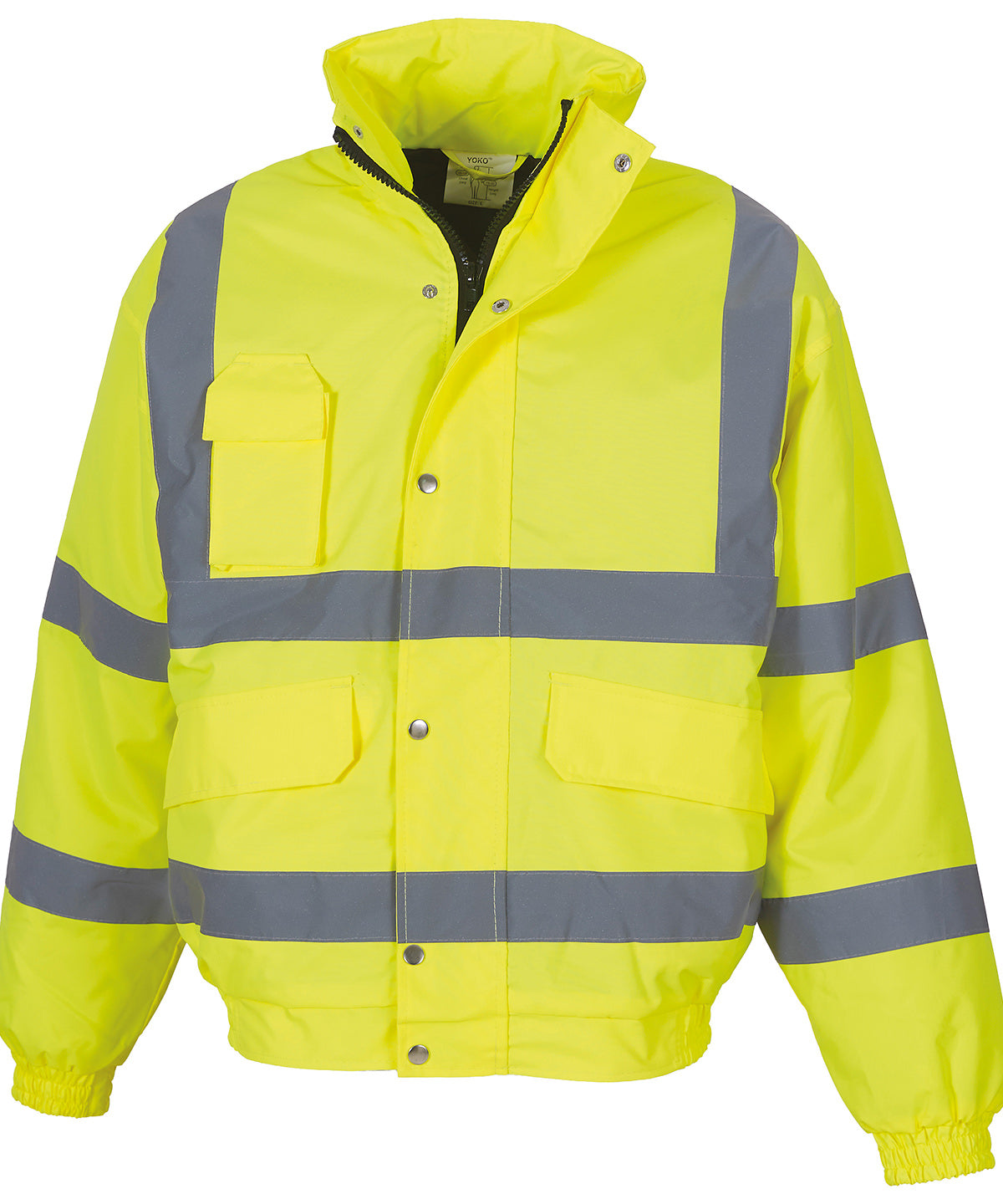 Personalised Jackets - Black Yoko Hi-vis classic bomber jacket (HVP211)