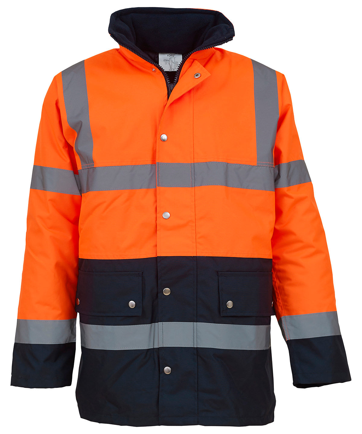Personalised Jackets - Mid Orange Yoko Hi-vis two-tone motorway jacket (HVP302)