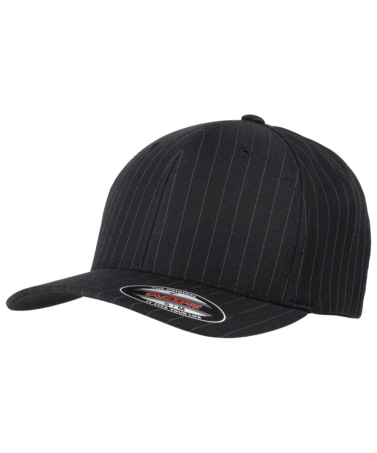 Personalised Caps - Black Flexfit by Yupoong Flexfit pinstripe (6195P)