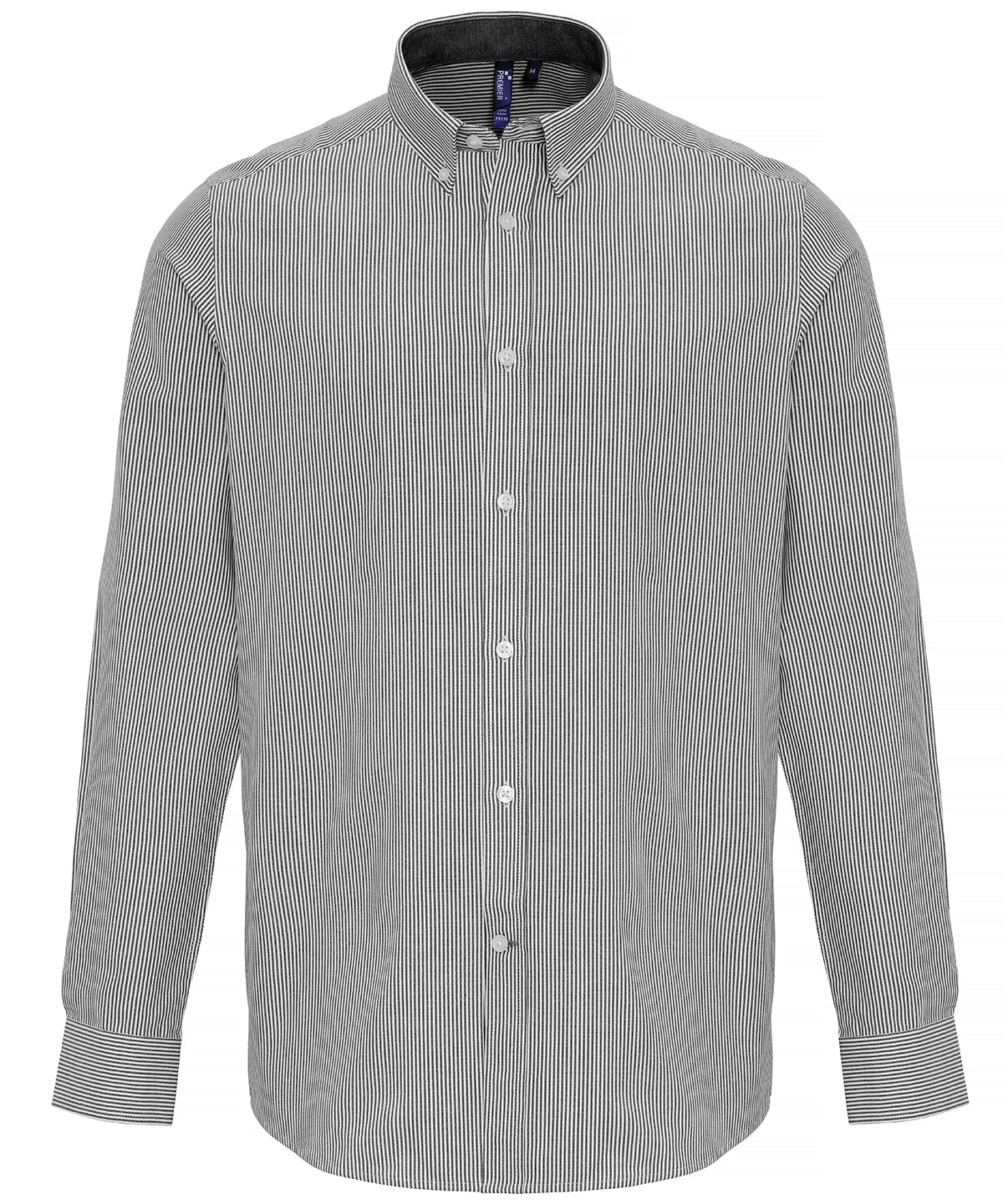 Personalised Shirts - Light Blue Premier Cotton-rich Oxford stripes shirt