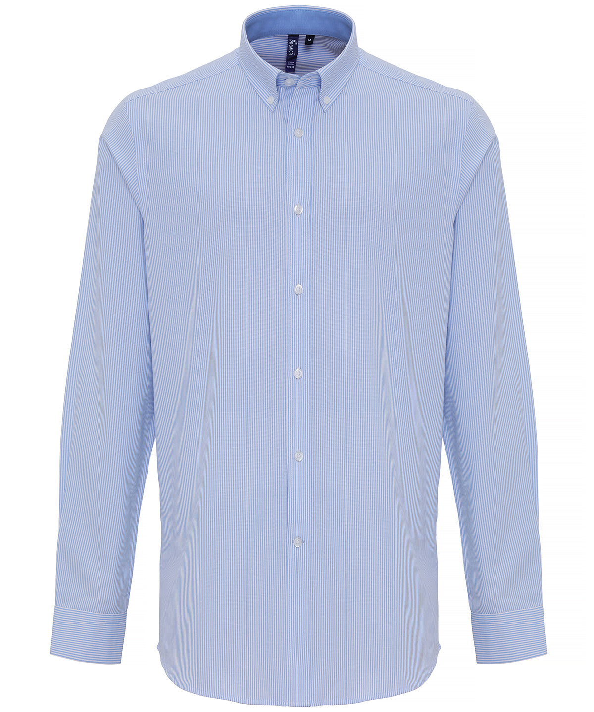 Personalised Shirts - Light Blue Premier Cotton-rich Oxford stripes shirt
