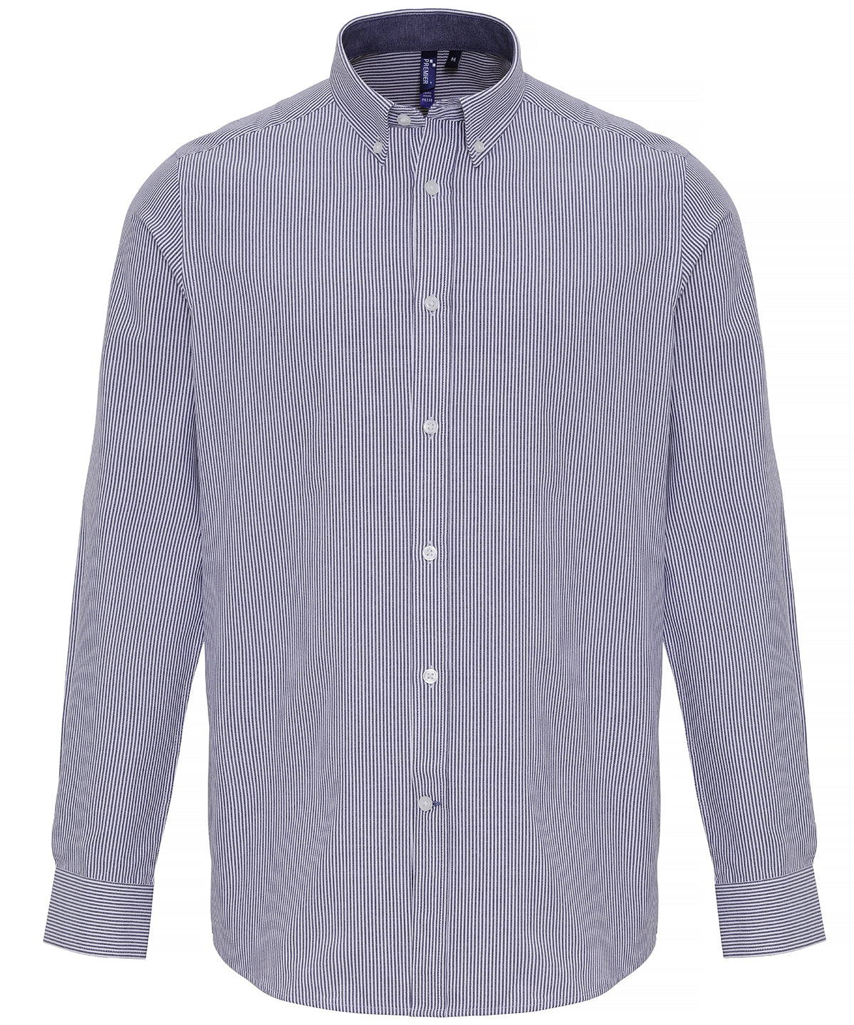 Personalised Shirts - Light Blue Premier Cotton-rich Oxford stripes shirt